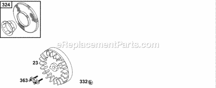 Flywheel Groups Diagram and Parts List for 137212-1313-E1  Briggs and Stratton Engine